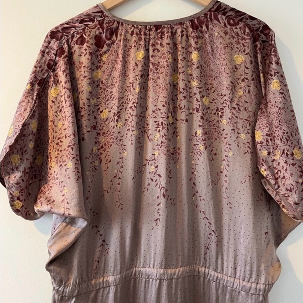 Matta NY silk dress floral tunic midi dress medium tie waist RARE - Picture 9 of 9